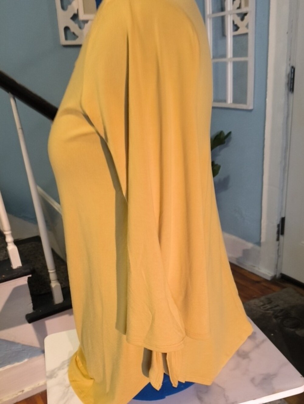 Zenana Women’s Mustard Yellow Long Sleeve Tie-Sleeve Top - Picture 4 of 10